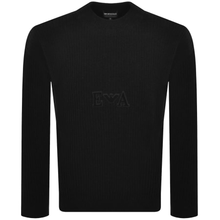 Emporio Armani Crew Neck Knit Jumper Black | Mainline Menswear us